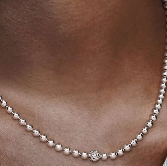 Pandora Silver Beaded Necklace - Picture 6 of 6